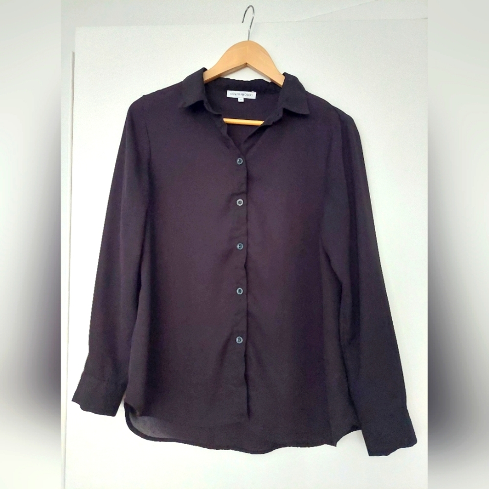 Sheer black blouse, size small